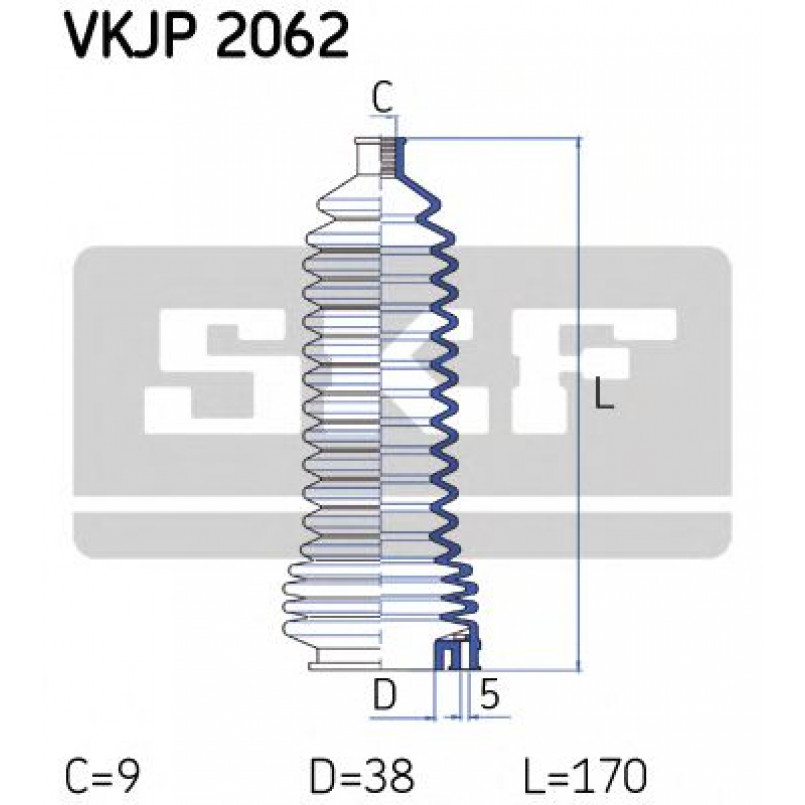 VKJP 2062 SKF - Пильовик привідного валу